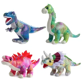 Plush Dinosaur Stuffed Animal Set Of 4 Soft Dinosaur Toys For Boys And Girls, 12 Inches