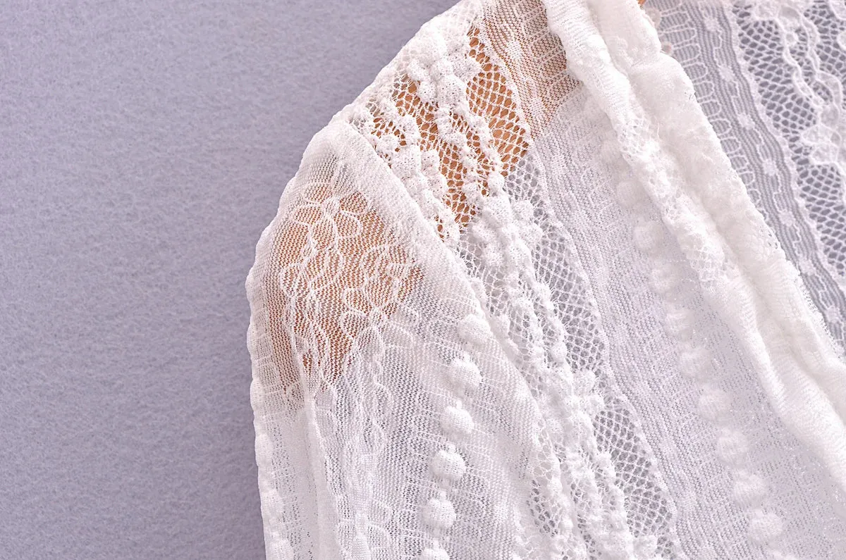 Rafaela Lace Cardigan Mini Dress