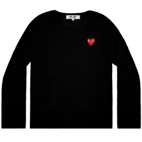 Red Heart Crewneck Jumper Black