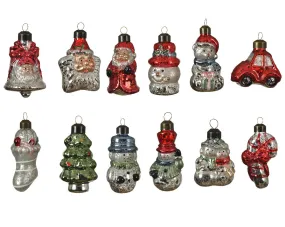 Retro Antique Glass Figurine Bauble - 8.4cm