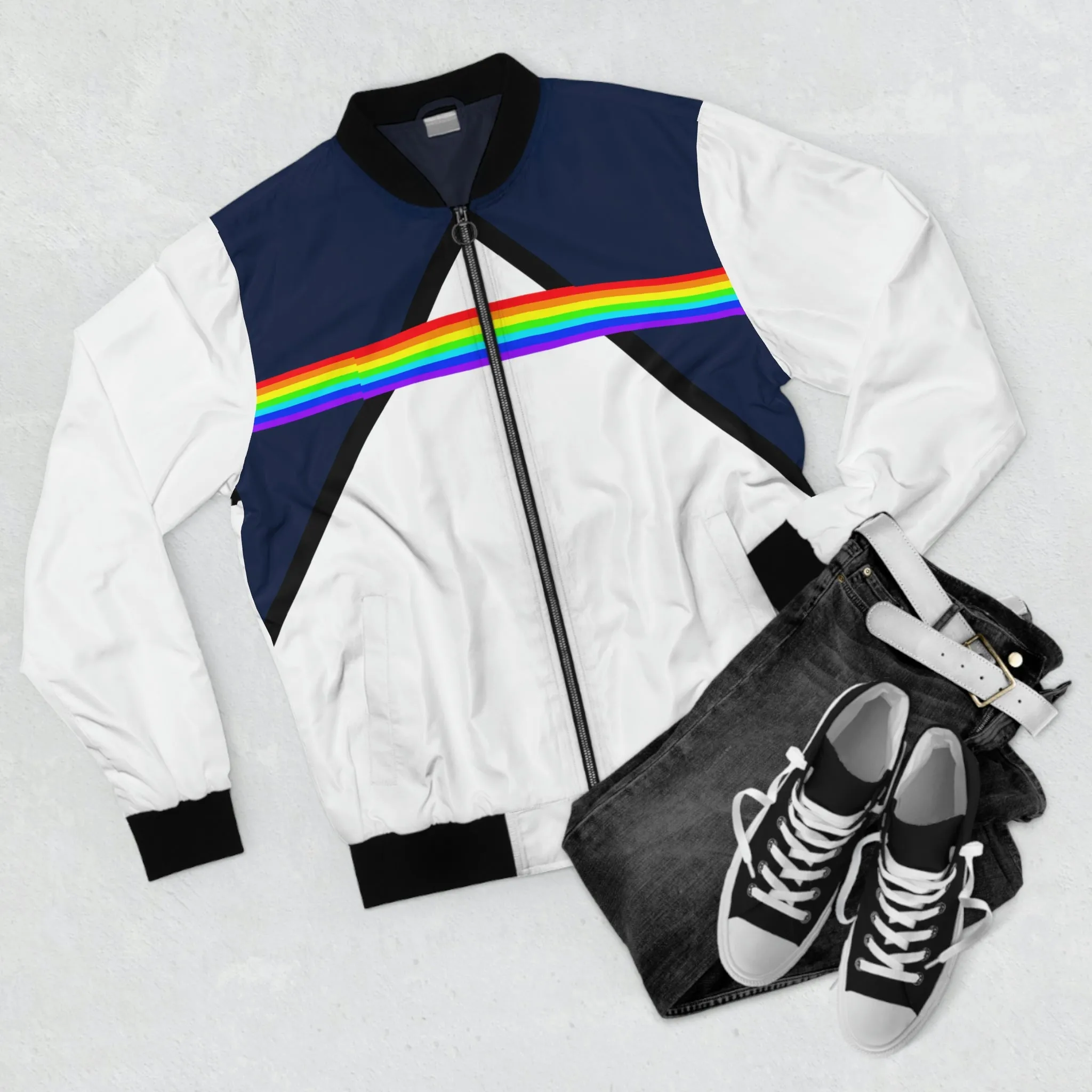 Retro Rainbow Men's Bomber Jacket