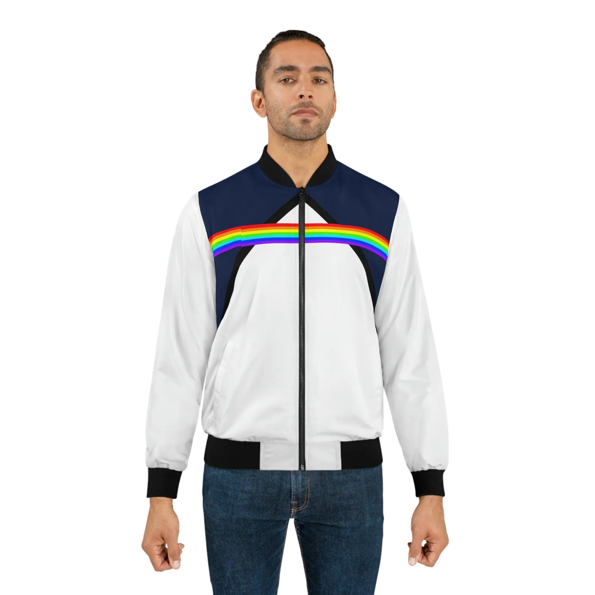 Retro Rainbow Men's Bomber Jacket