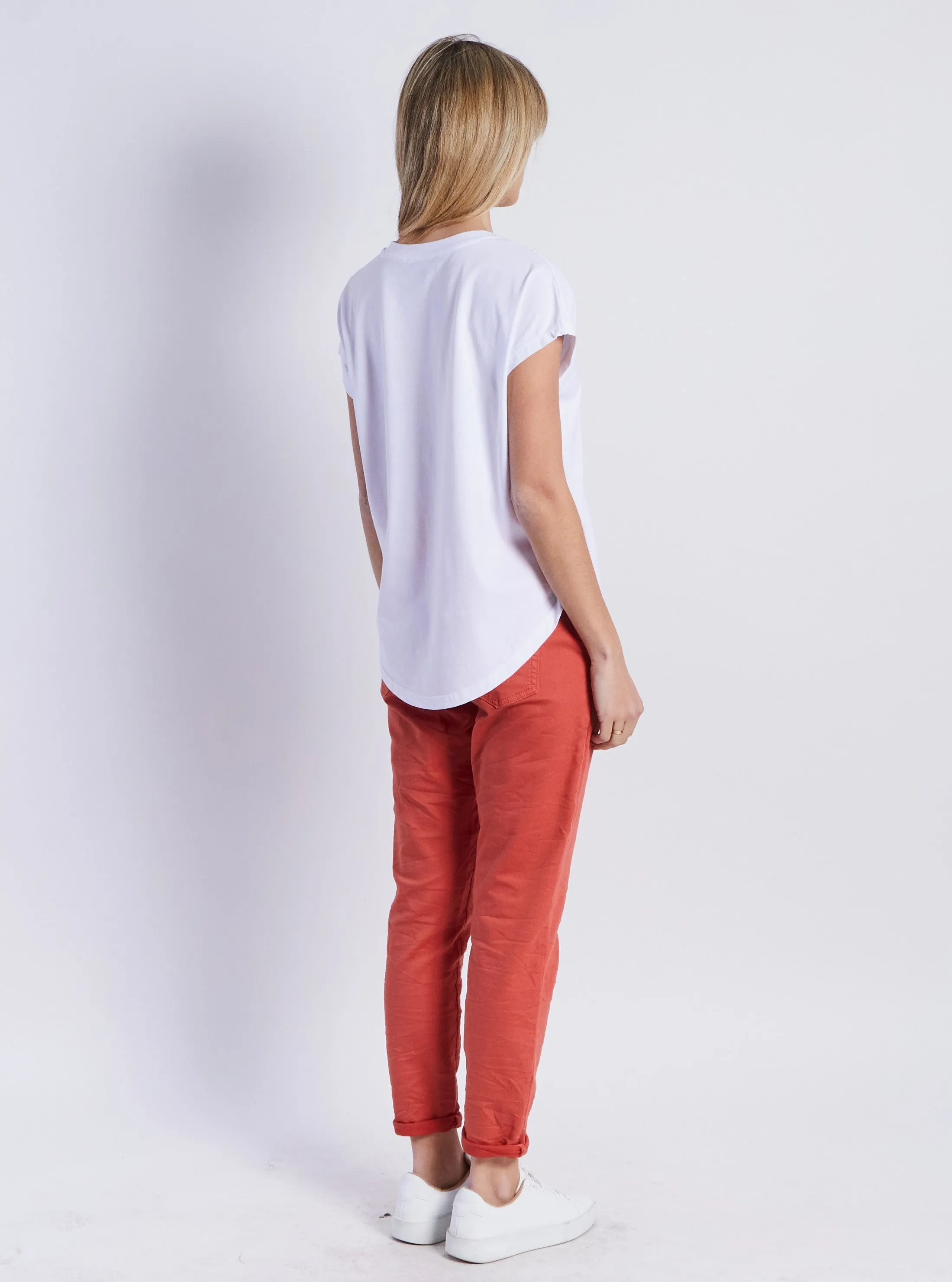 Riley Denim Joggers - Rust