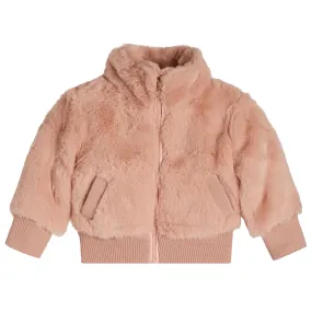 Rose Faux Fur Bomber