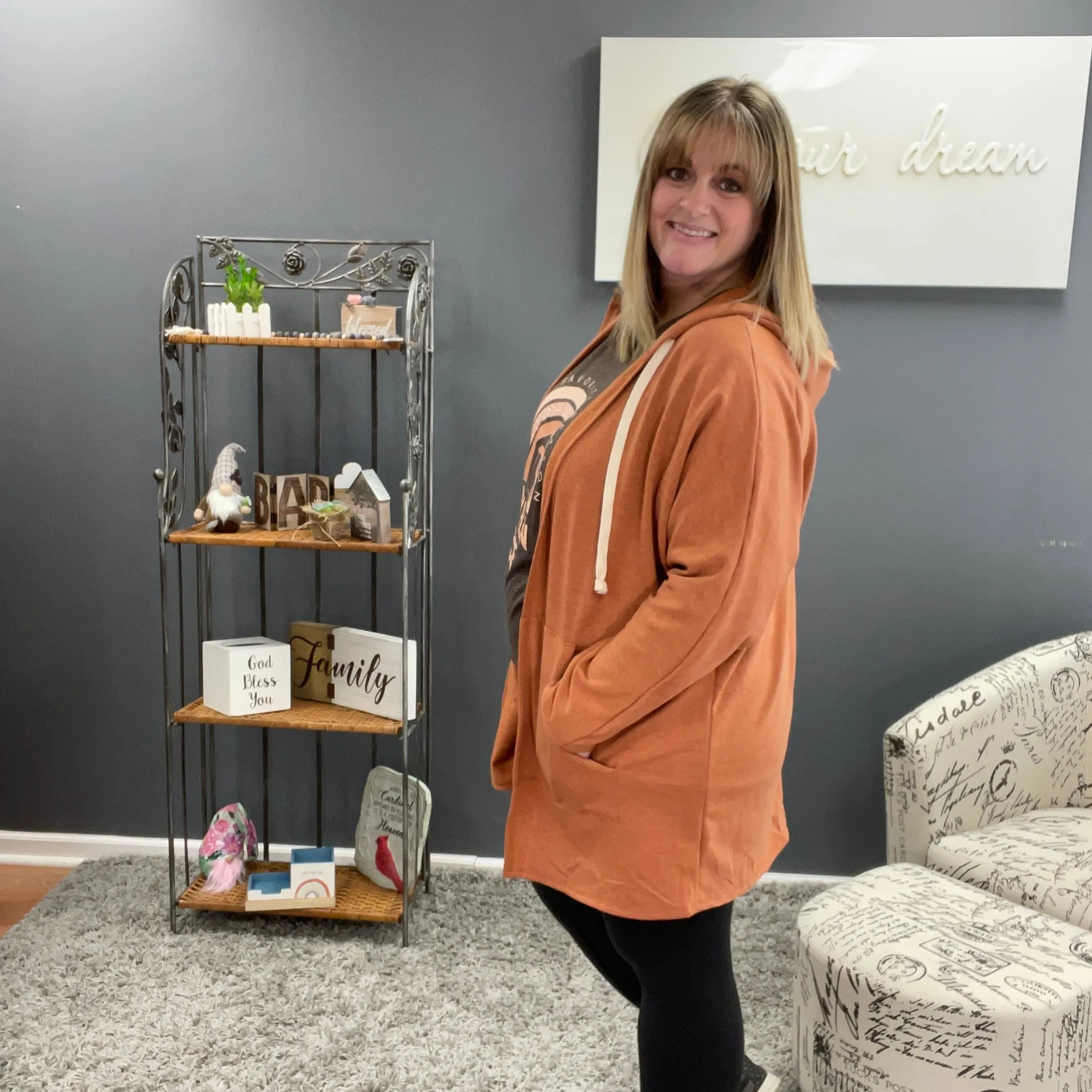 Rust Hooded Cardigan
