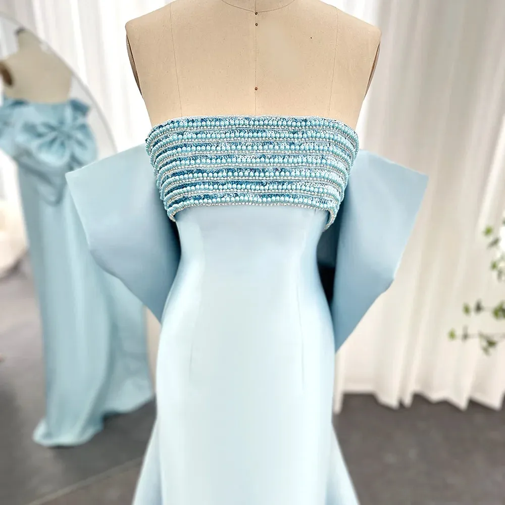 Sage Green Evening Dress with Beaded Cape