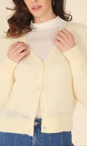 Sheer wool blended cardigan
