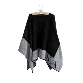 Single Border Personalized Blanket Poncho
