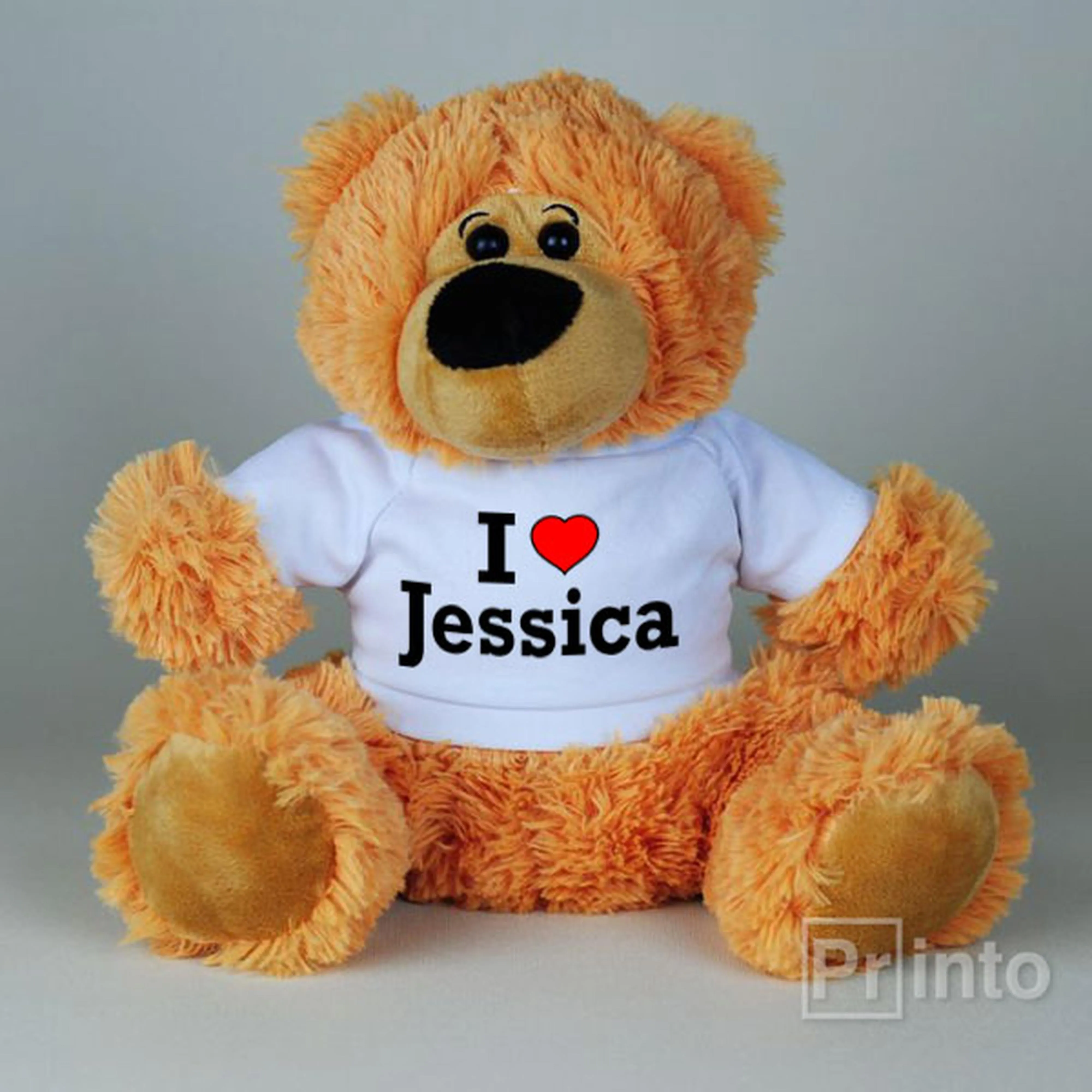 Soft brown Teddy Bear toy - I love Jessica
