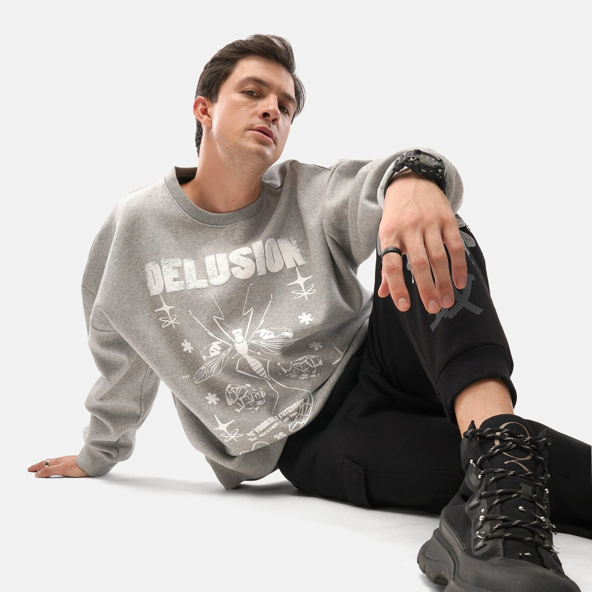 Steam Punk Fleece Jogger in Black