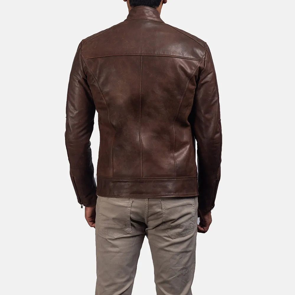 Stylish Chocolate Brown Leather Jacket