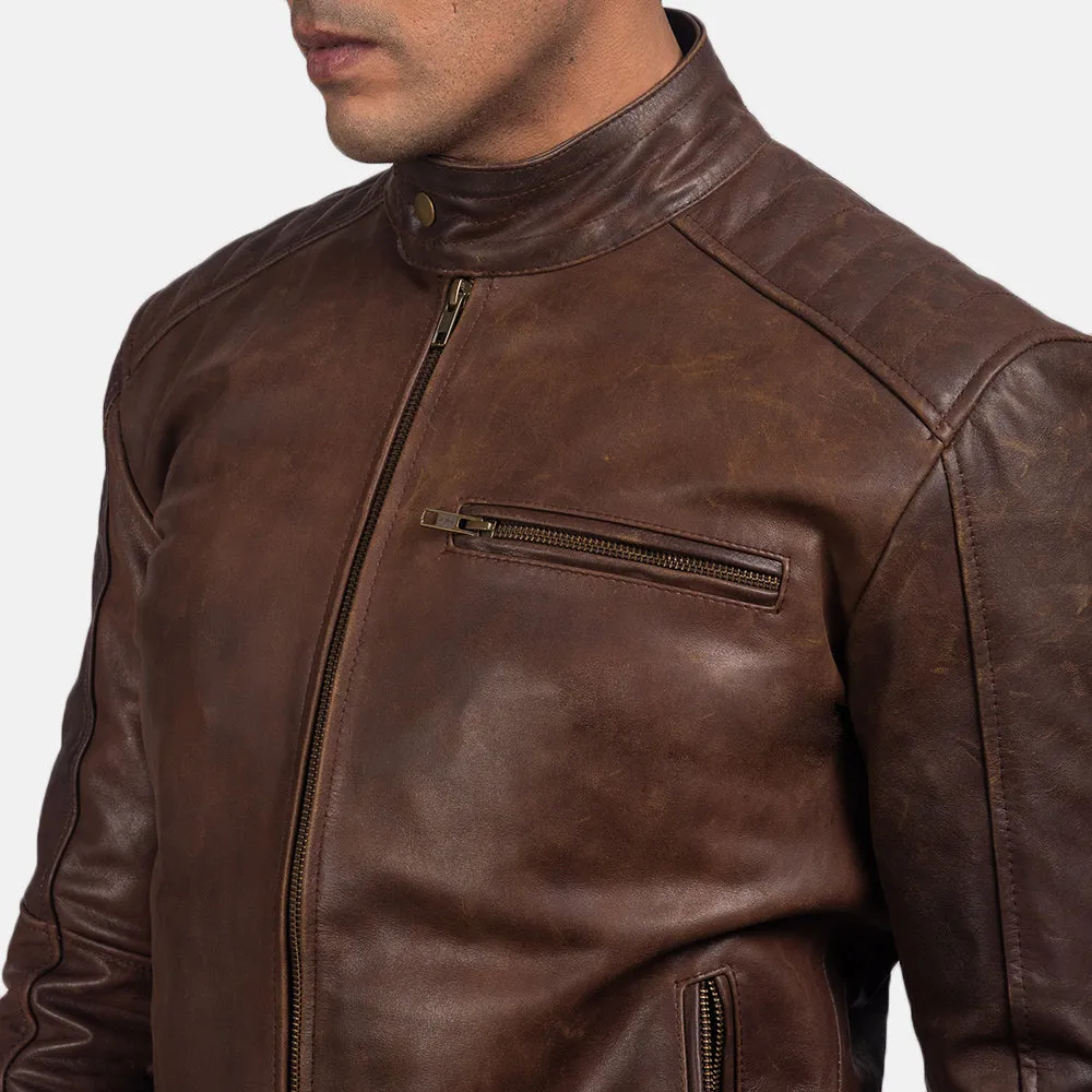 Stylish Chocolate Brown Leather Jacket