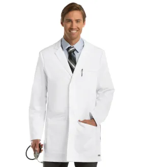 SVH - Lab Techs & Phlebs - 0917 White Mens 6 Pocket Hidden Pocket Lab Coat