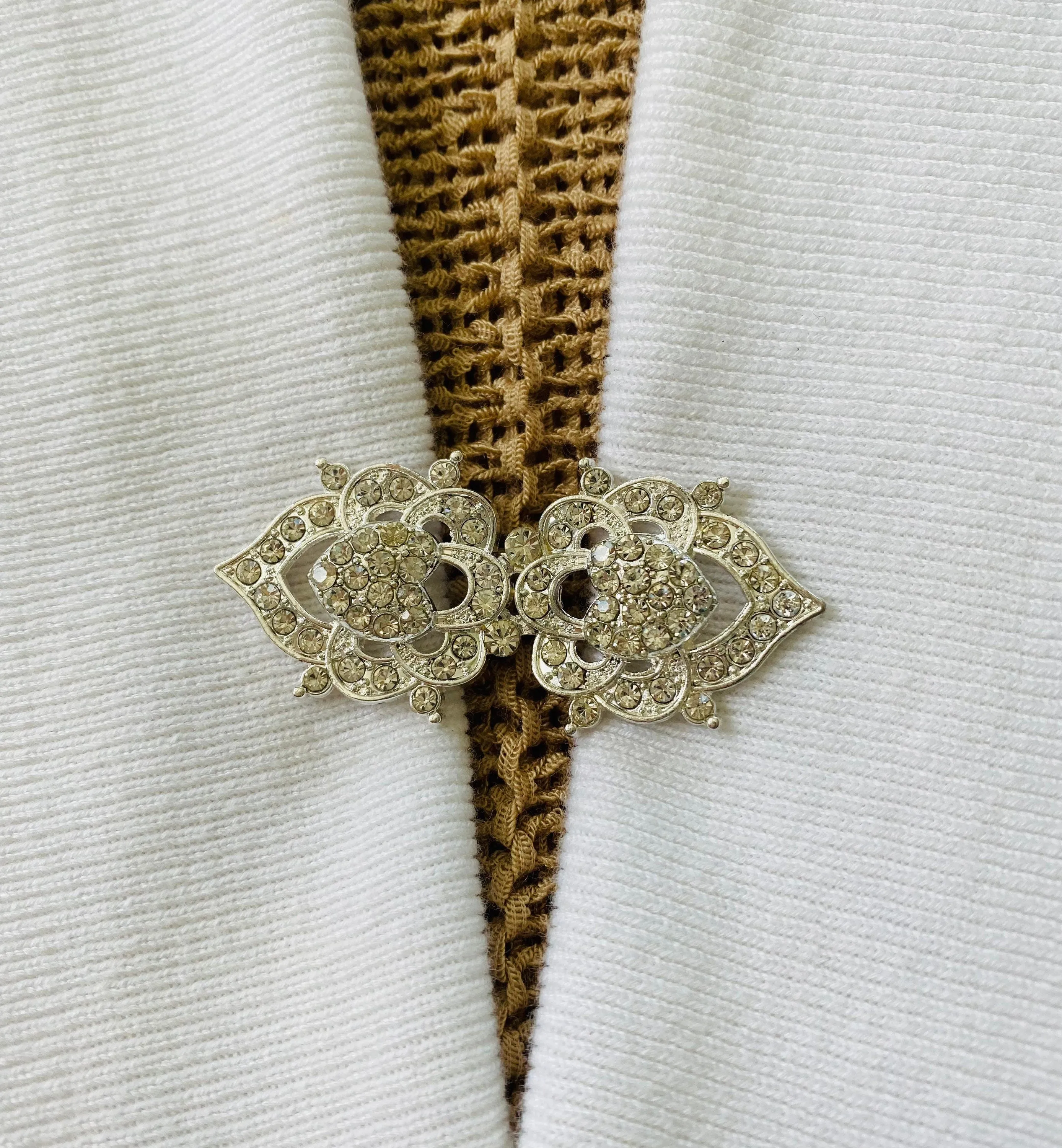 Sweater Clips Silver Rhinestone Heart Cardigan Clasp Sweater Clip Coat Clasps Wedding Clips Gift Gifts for Her by Fabulici