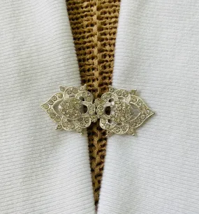 Sweater Clips Silver Rhinestone Heart Cardigan Clasp Sweater Clip Coat Clasps Wedding Clips Gift Gifts for Her by Fabulici