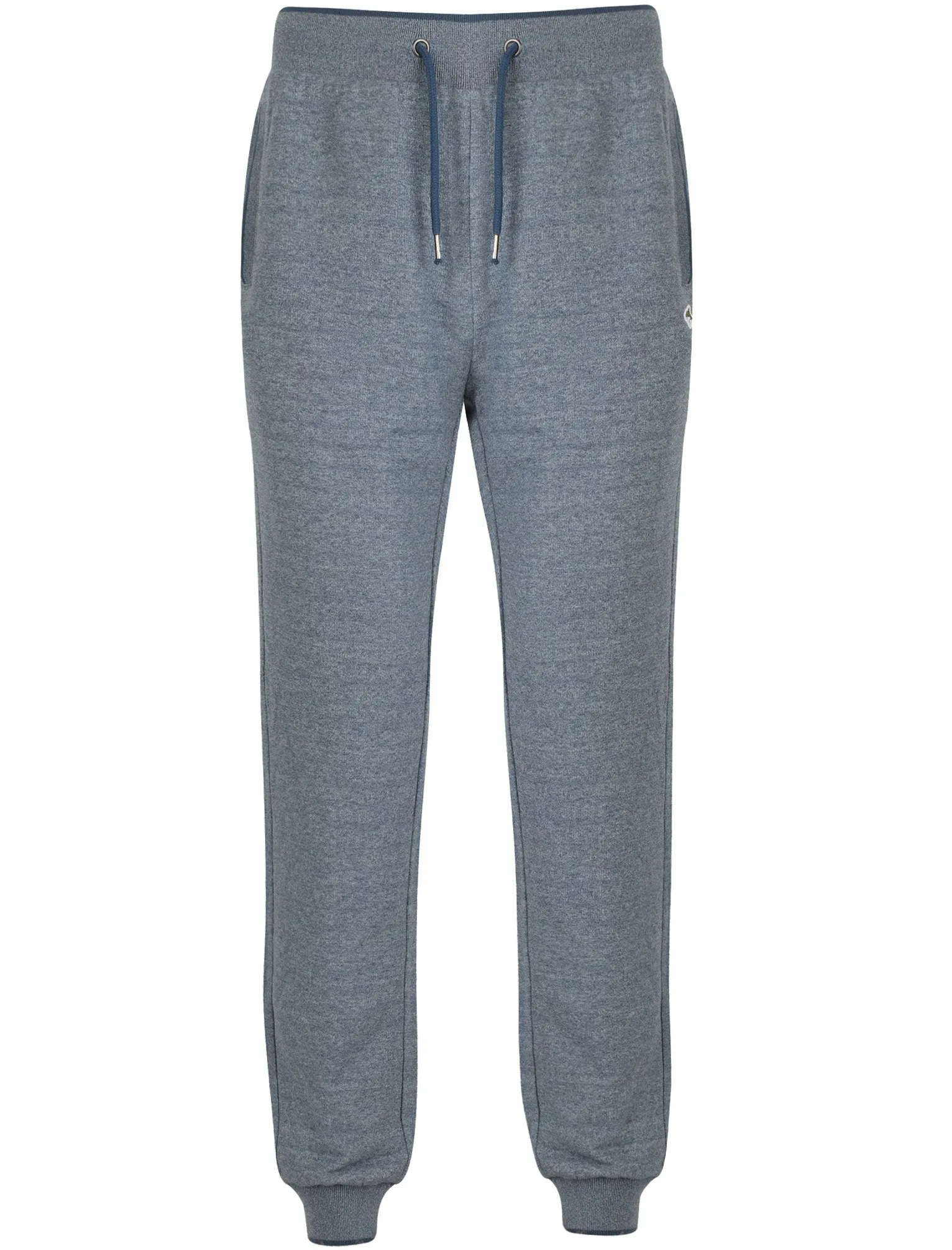 Tamar Flecked Loop Back Fleece Cuffed Joggers In Bijou Blue - Le Shark