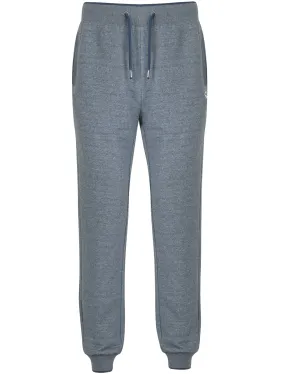 Tamar Flecked Loop Back Fleece Cuffed Joggers In Bijou Blue - Le Shark