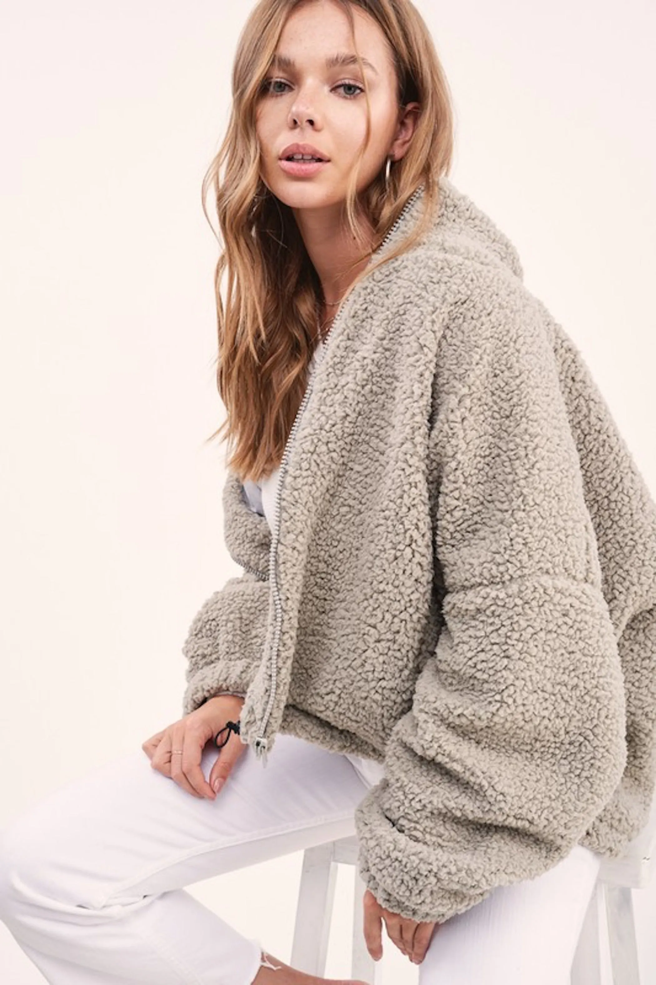 Tammy Teddy Coat- Grey