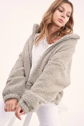 Tammy Teddy Coat- Grey