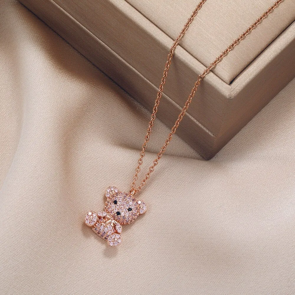 Teddy Bear Pendant Necklace