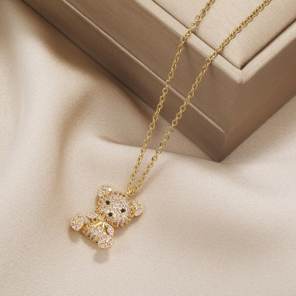 Teddy Bear Pendant Necklace