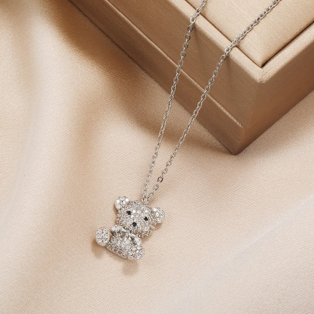Teddy Bear Pendant Necklace