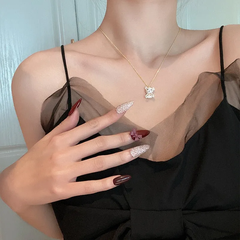 Teddy Bear Pendant Necklace