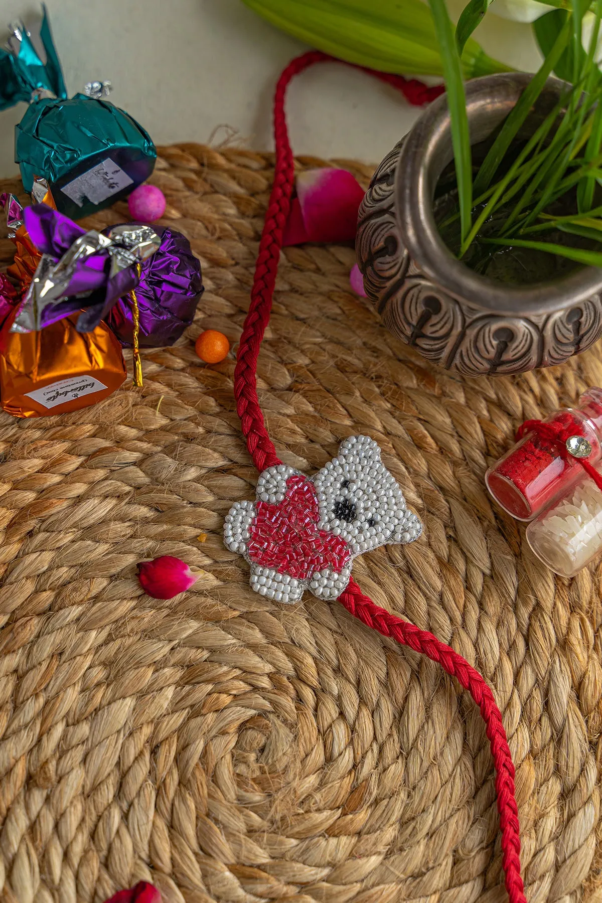 Teddy Embroidered Rakhi
