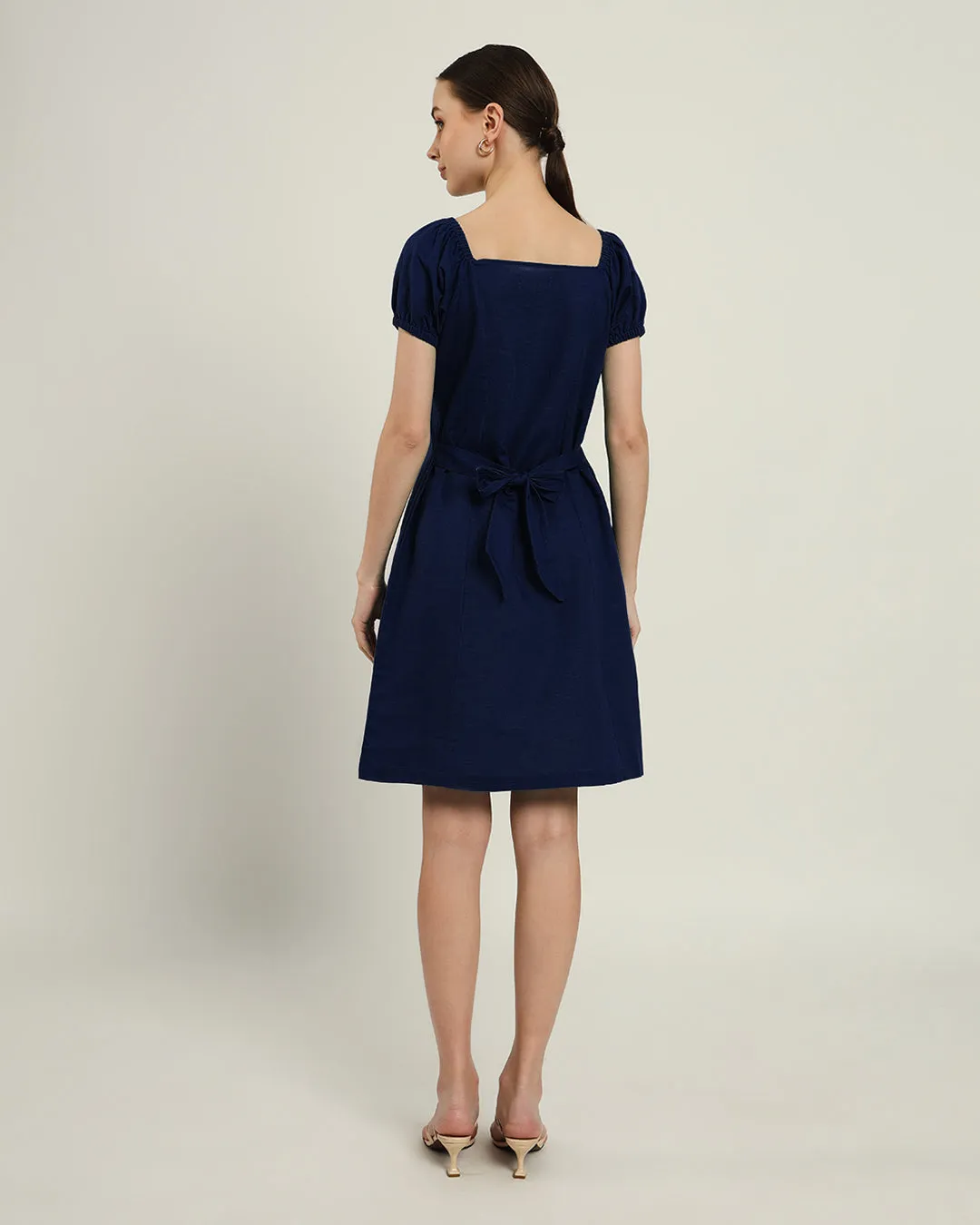 The Arar Daisy Midnight Blue Linen Dress