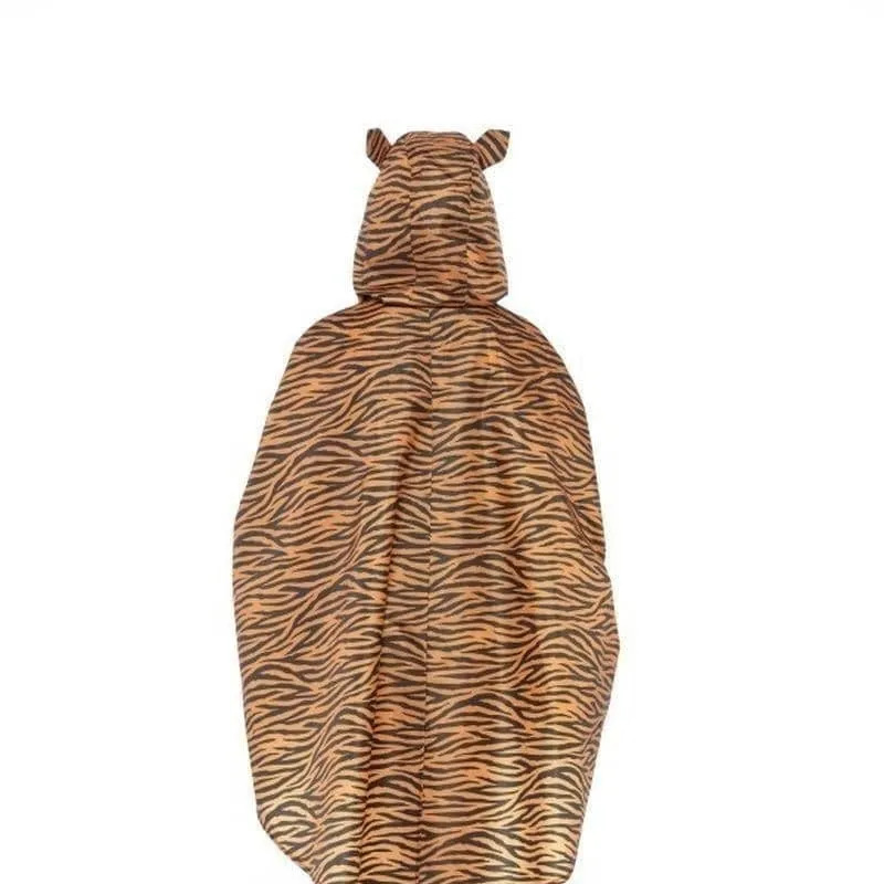 Tiger Party Poncho Adult Orange Black Drawstring Bag