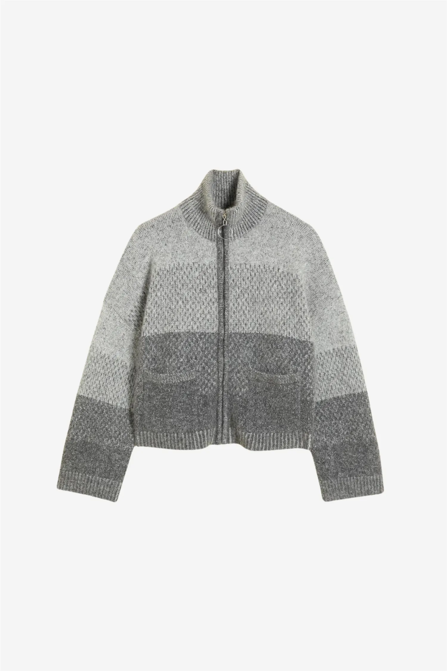 Tine Knit Cardigan Dk. Grey Mix
