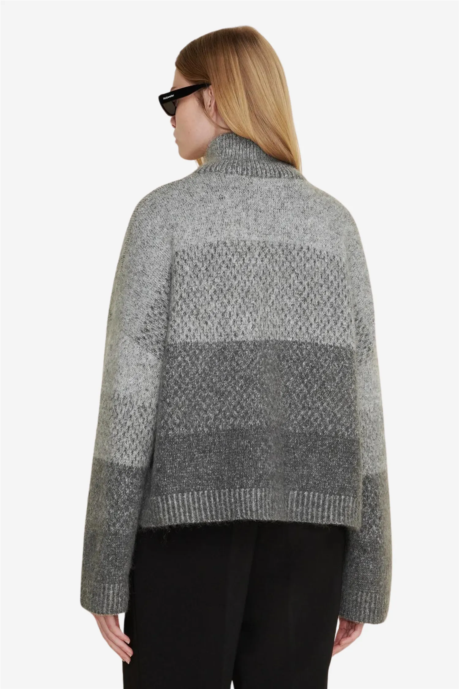 Tine Knit Cardigan Dk. Grey Mix