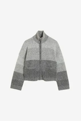 Tine Knit Cardigan Dk. Grey Mix