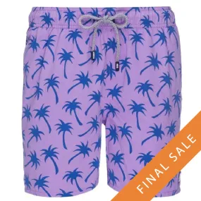 Tom & Teddy Mens Palms Swim Shorts PALLB - Lavender/Blue