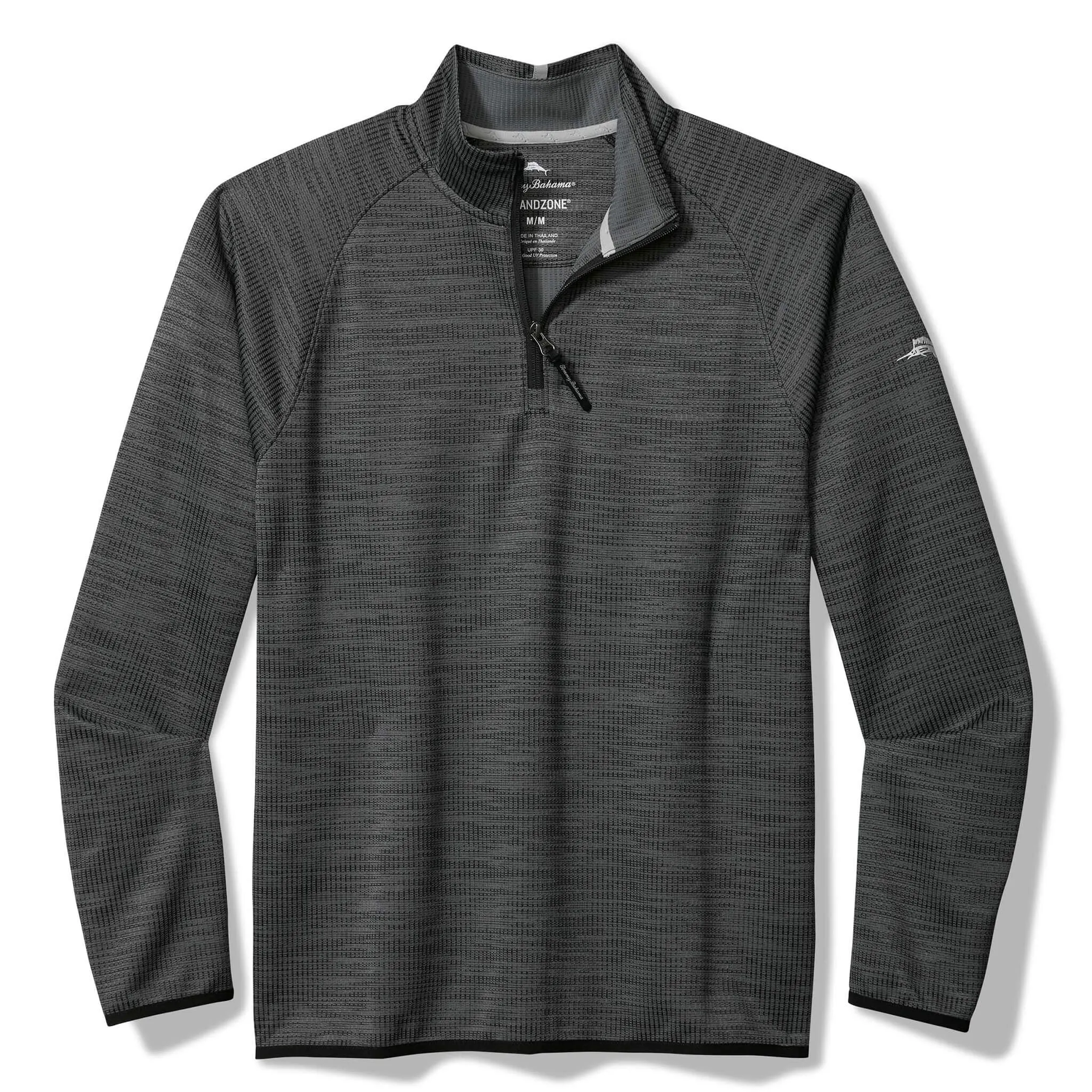 Tommy Bahama Men's IslandZone Palm Pro Half Zip Pullover Sweater - Black