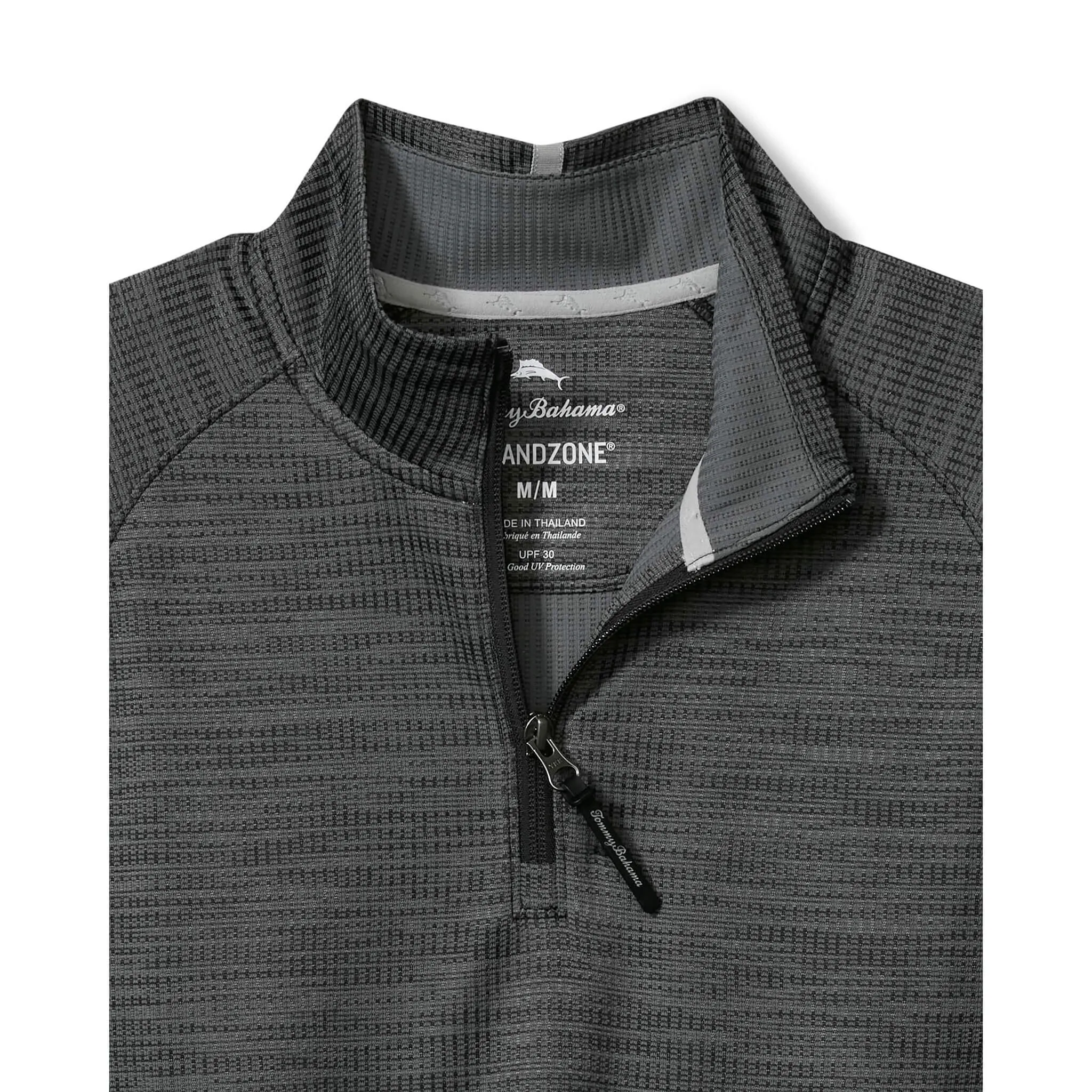 Tommy Bahama Men's IslandZone Palm Pro Half Zip Pullover Sweater - Black