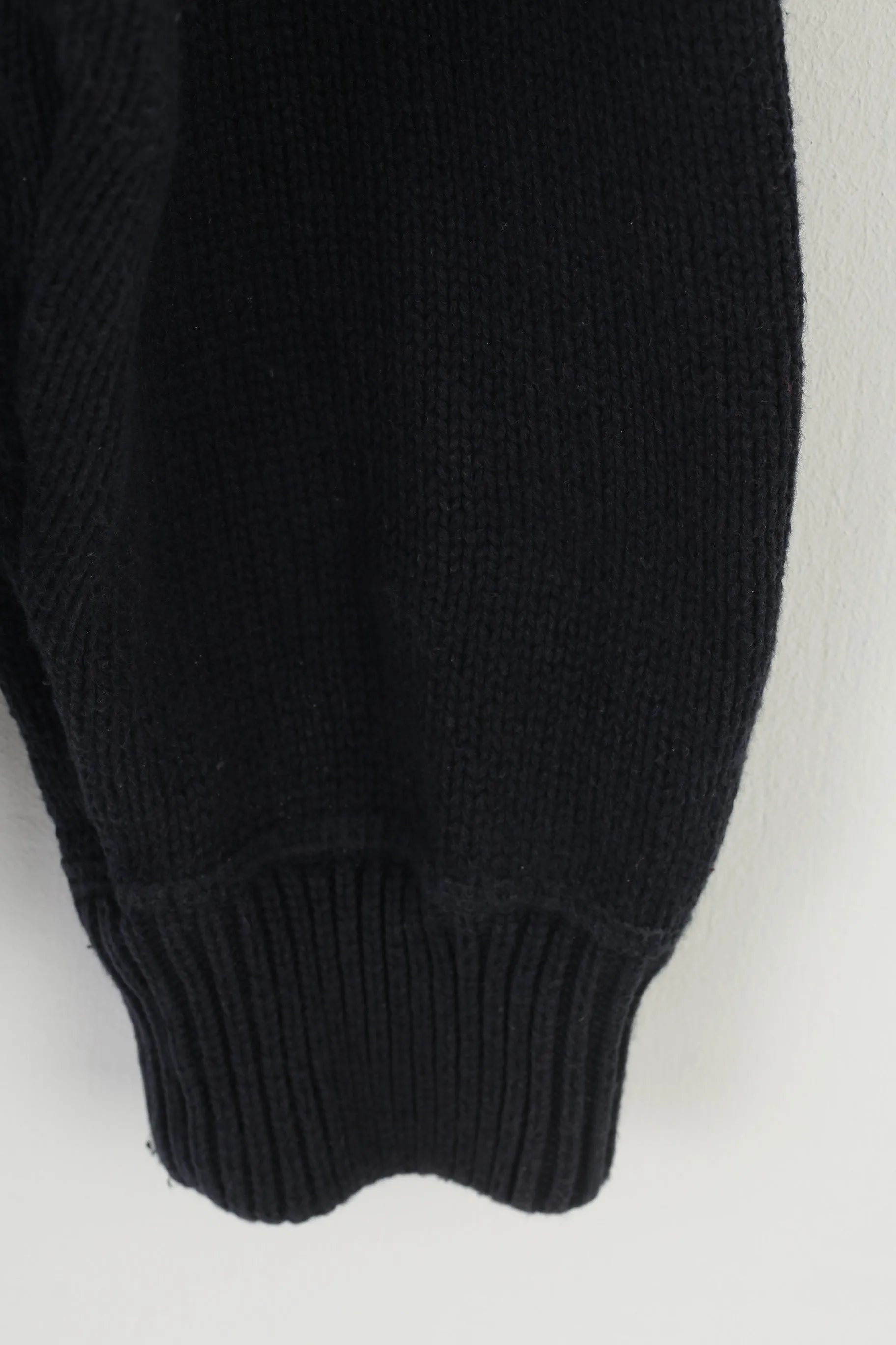 Tommy Hilfiger Men S Jumper Navy Cotton Logo Crew Neck Long Sleeve Winter Sweater