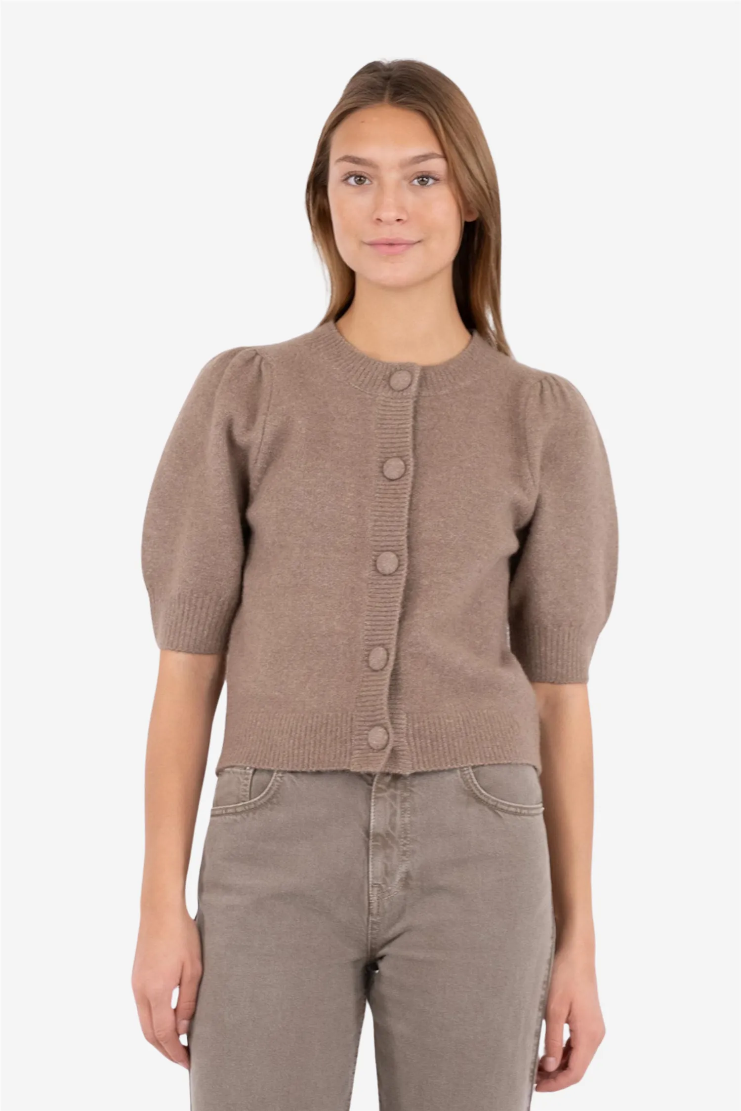 Trudy Knit Cardigan Dusty Brown