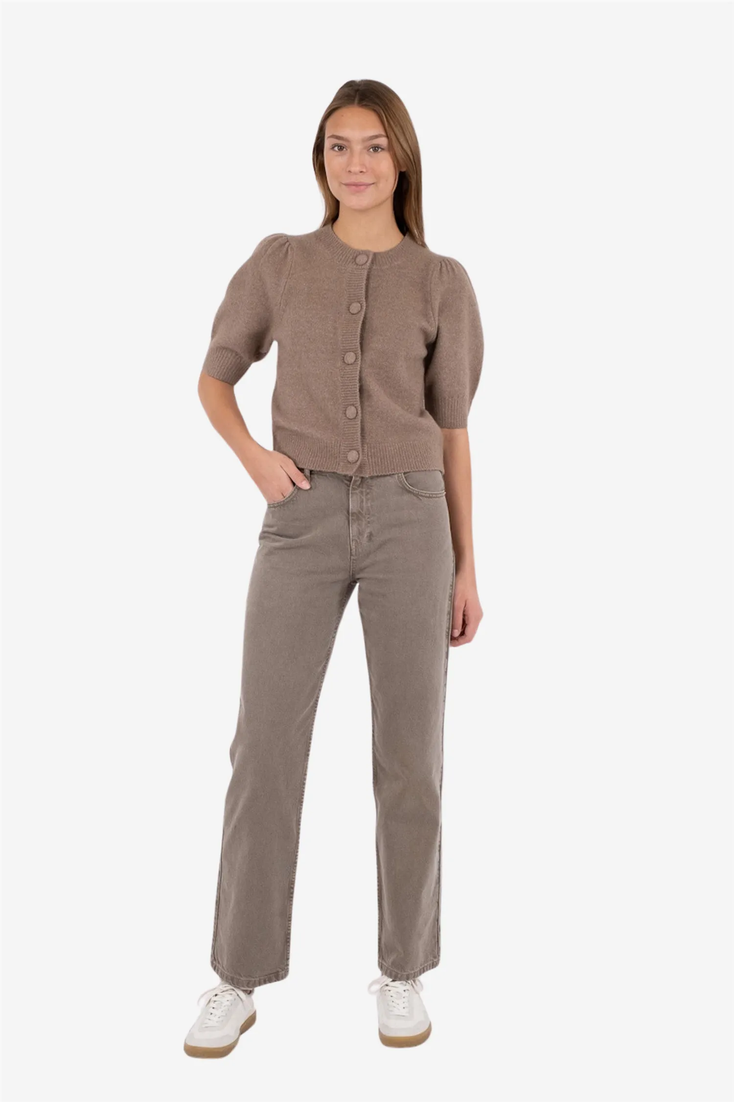Trudy Knit Cardigan Dusty Brown