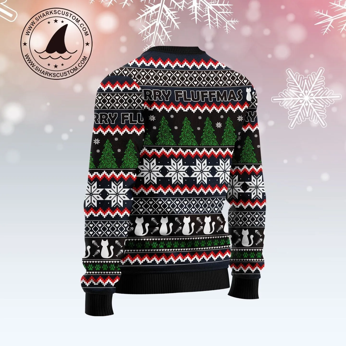 Ugly Christmas Sweater JulesRoche All-Over-Print Cotton Wool Pullover