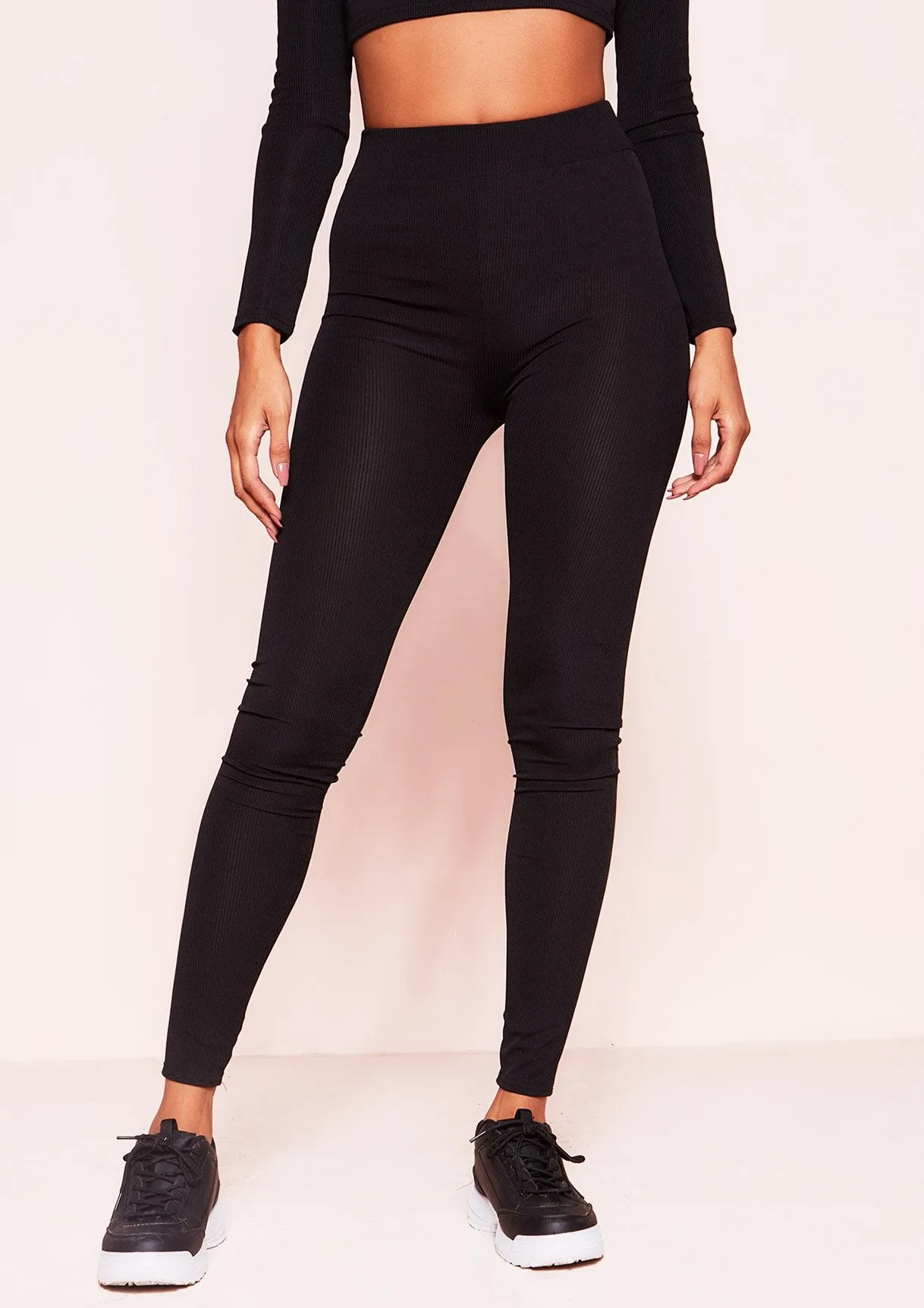Vanessa Black Ribbed Leggings