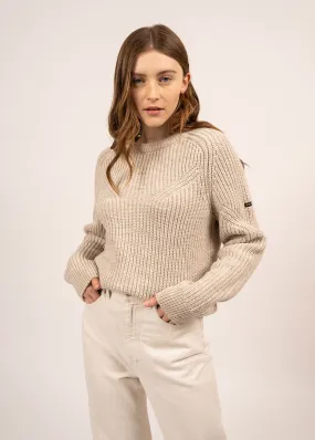 Victoria jumper with murex details - in blended wool (NATUREL/CHAMPAGNE)