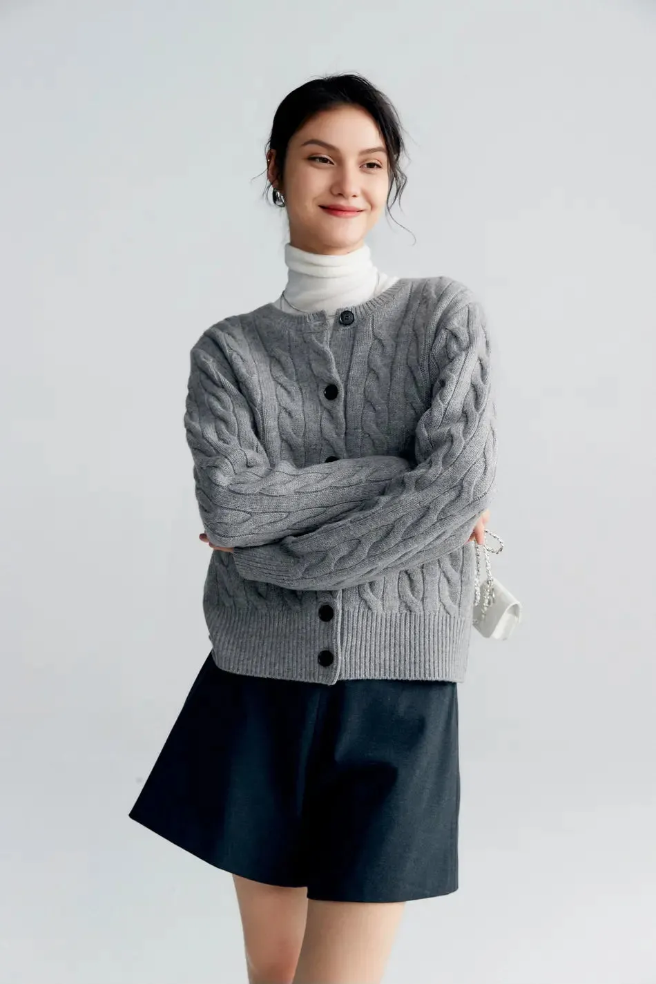 Vintage 100 Wool Cable Knit Cardigan