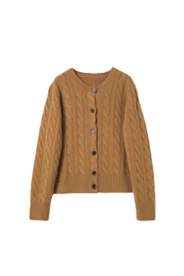 Vintage 100 Wool Cable Knit Cardigan