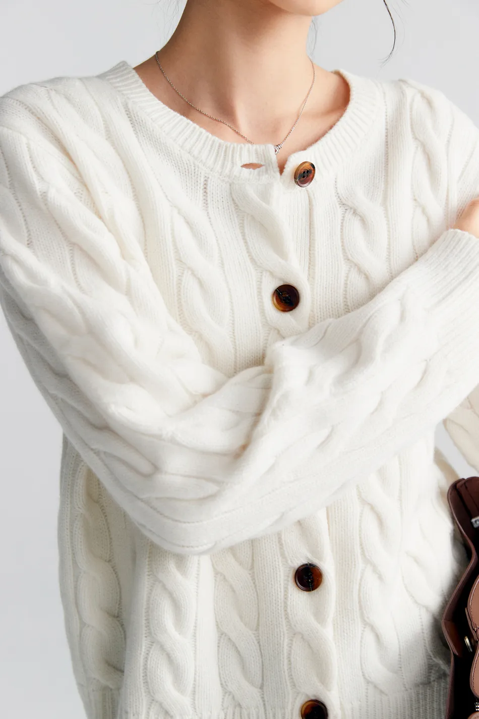 Vintage 100 Wool Cable Knit Cardigan