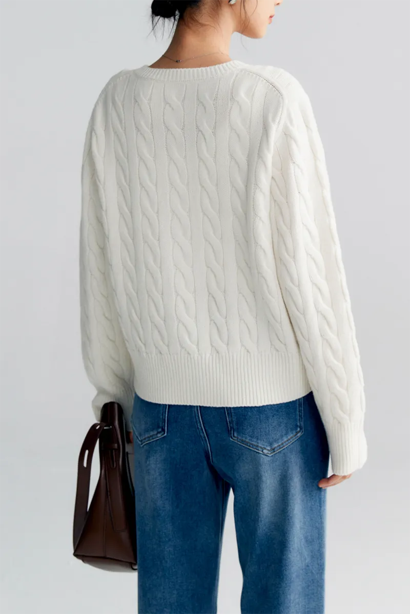 Vintage 100 Wool Cable Knit Cardigan