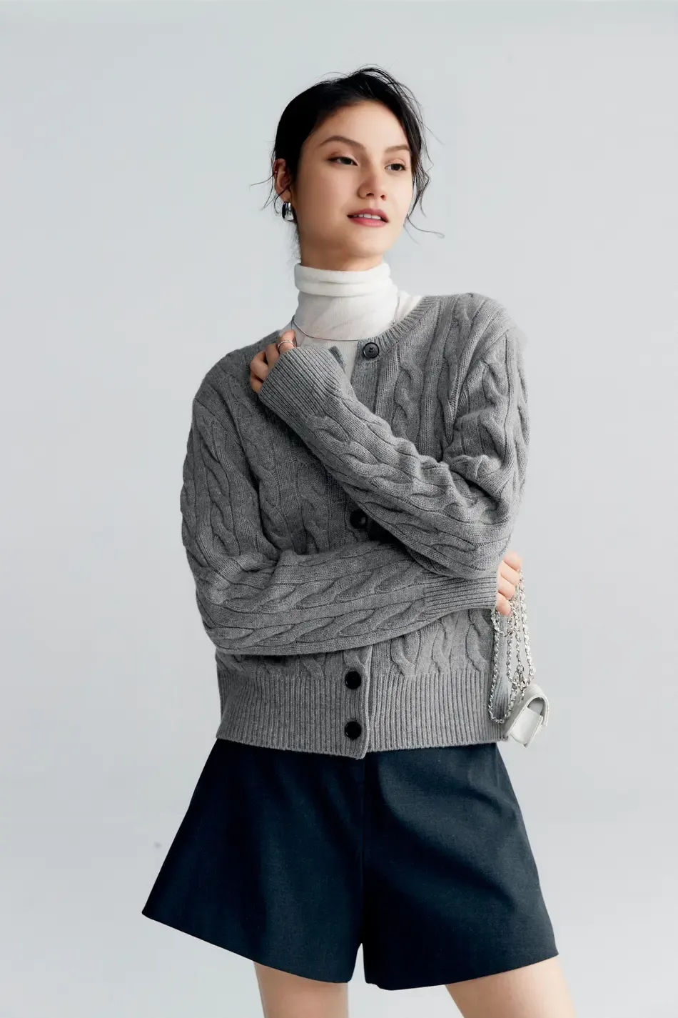 Vintage 100 Wool Cable Knit Cardigan
