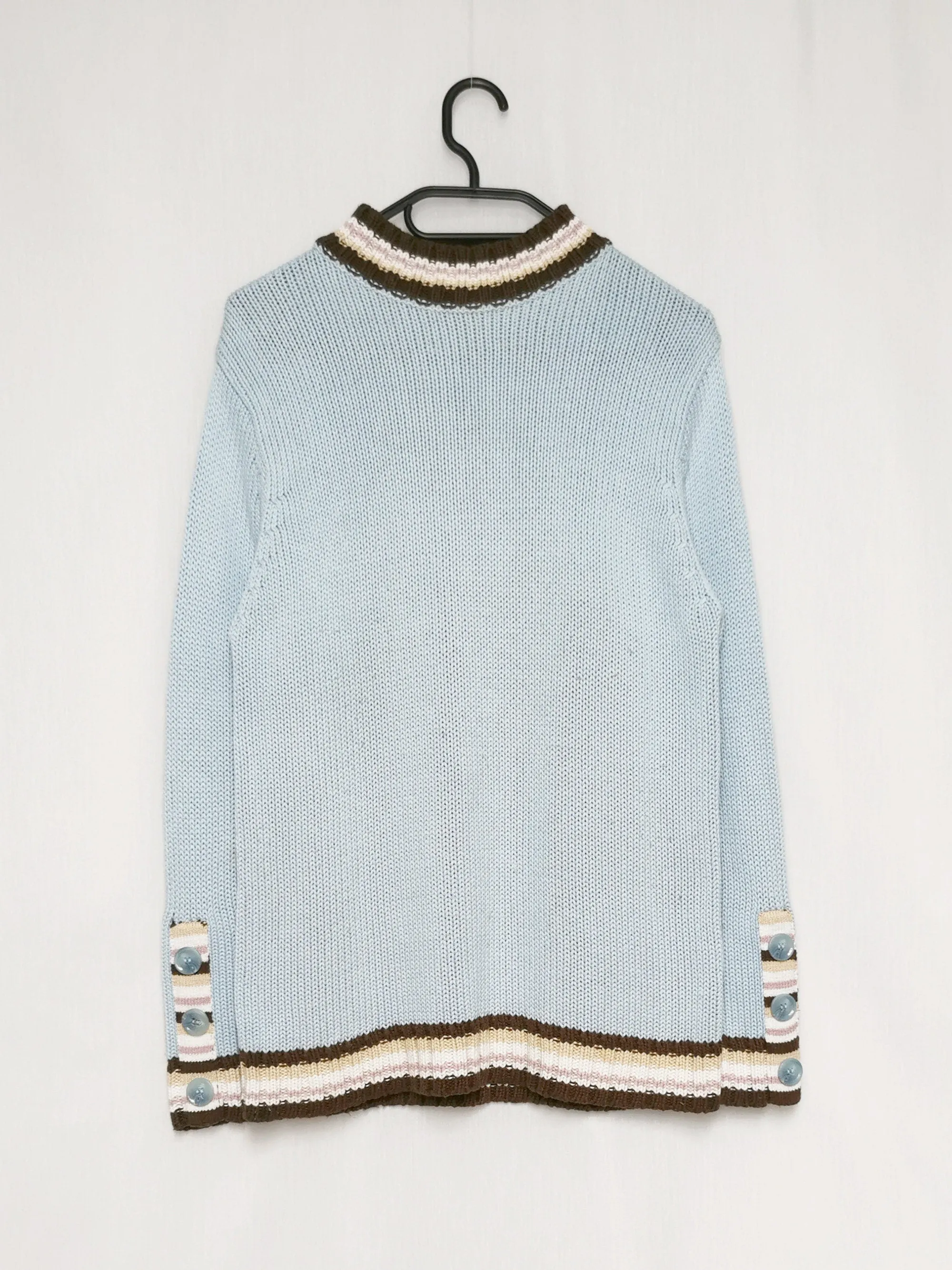 Vintage 90s blue minimalist highneck jumper top