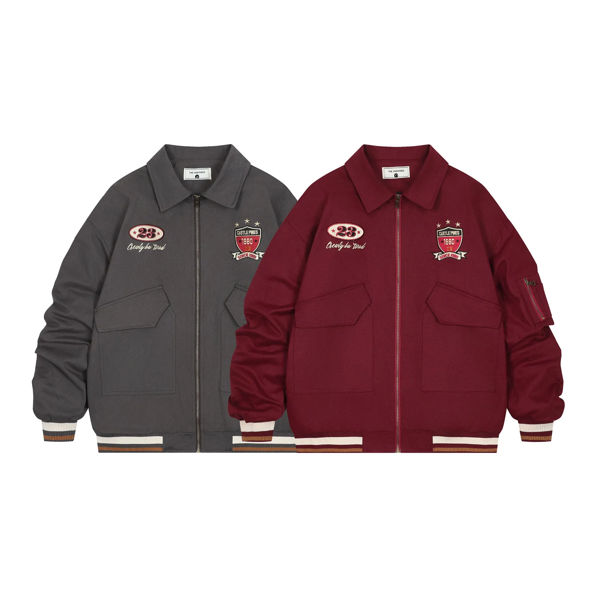 Vintage Bomber Jacket with Embroidery