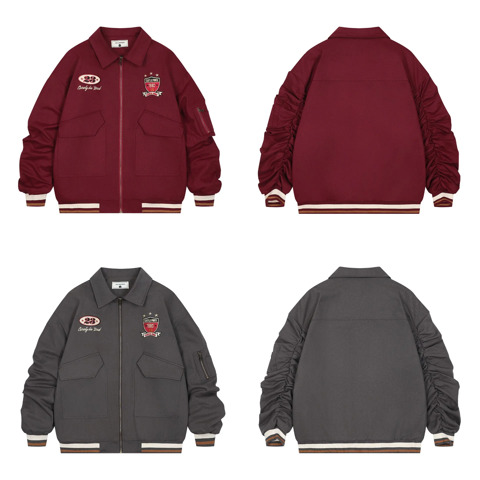 Vintage Bomber Jacket with Embroidery